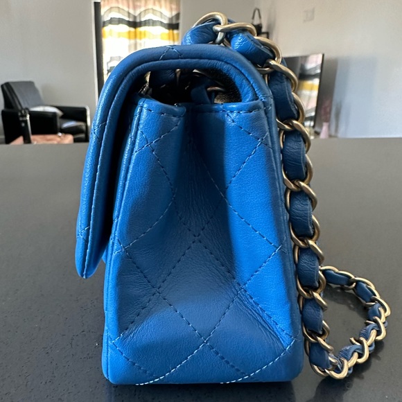 CHANEL ✨ Baby Blue Mini Square Flap Bag - Excelled pre-loved condition - Picture 12 of 14